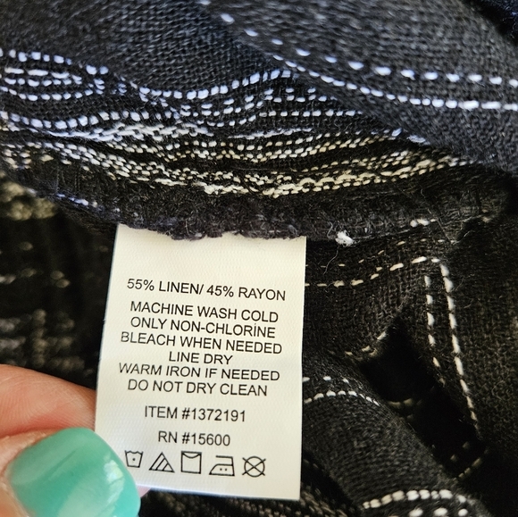 Briggs Black Stripe Linen Womens Pull On Shorts NEW - Picture 6 of 7